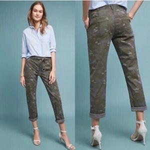 Anthrolopologie Wanderer Utility Pants in Purple Gree Camo